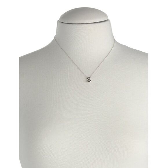 MILOR SILVER Silver A Made In Italy Sterling Silver Puffy Initial Necklace - Picture 2 of 2